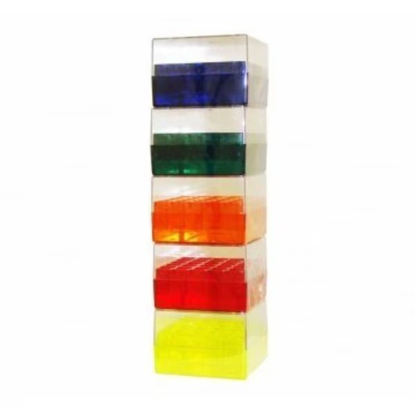 Cryo-Freeze Storage Boxes, 25 Capacity, Vented, Assorted, 5/pk, 5PK, Scientific Specialties, Mfr#: 145925